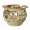 Decorative Round Diamond Hammered Planter - top_view