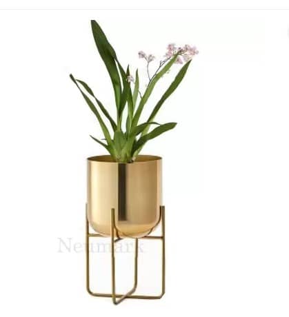 Florence Metal Iron Planter With Stand (Set of 2)
