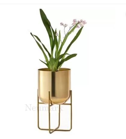 Florence Metal Iron Planter With Stand (Set of 2)