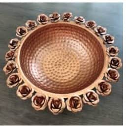 Metal Urli Bowl for Flowers - rear_view