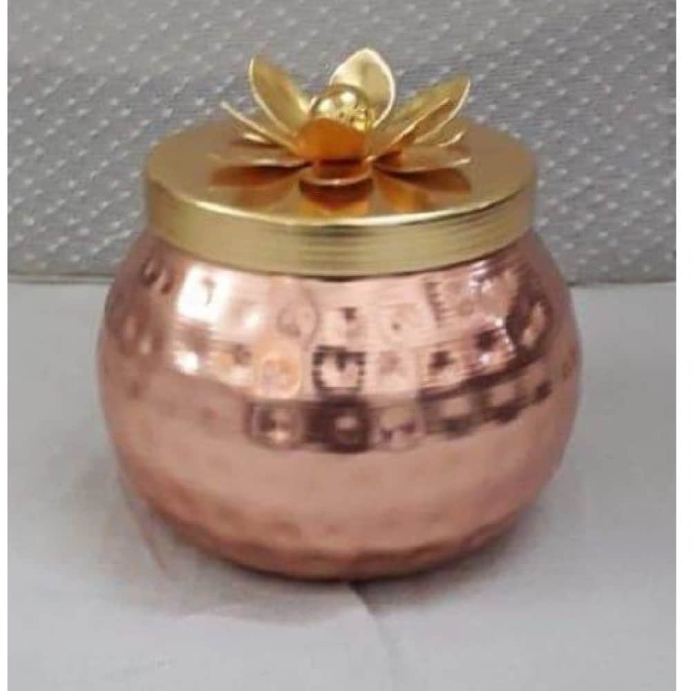 Metal Hammered Gifting Jar for Dry Fruits (set of 1) - photo