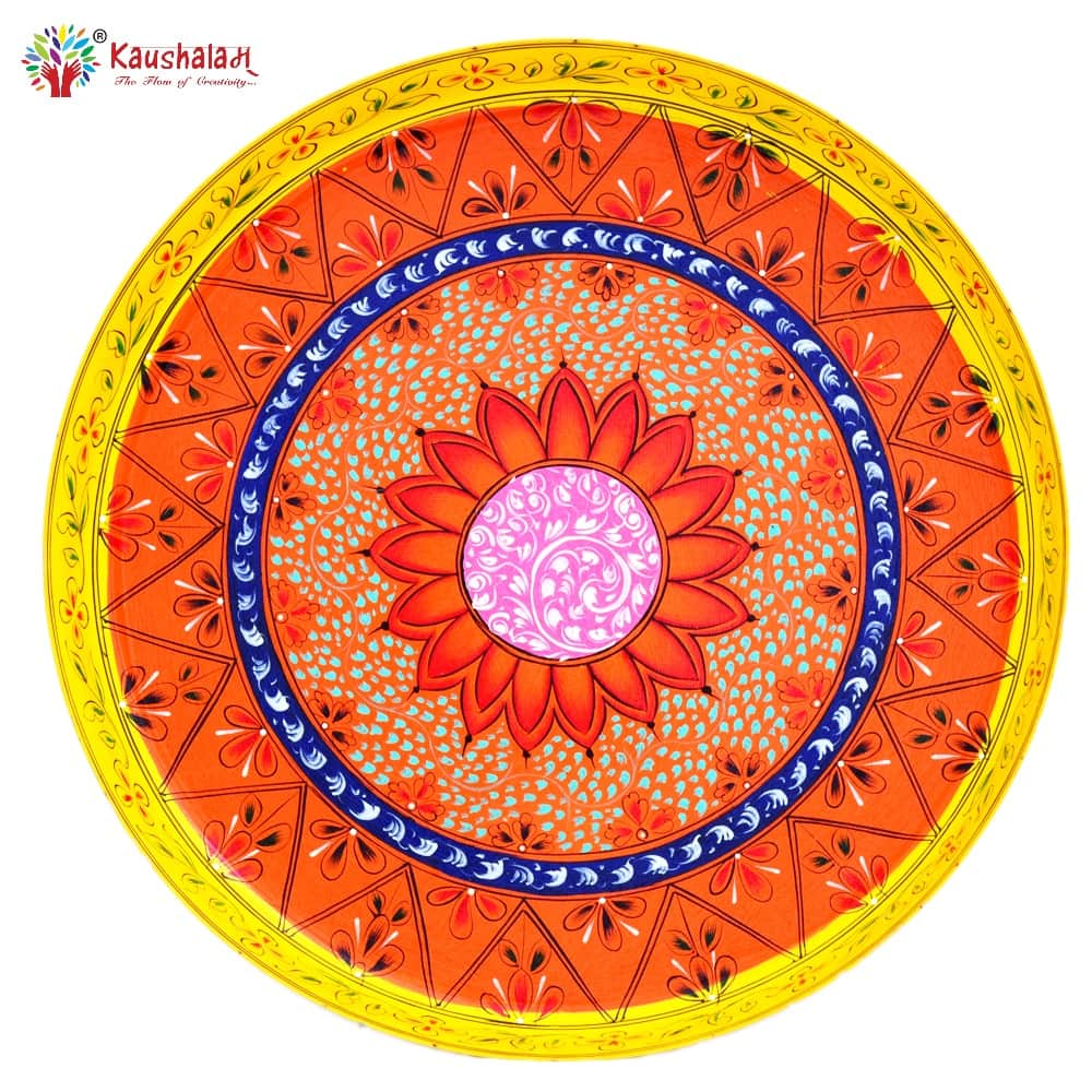 Round Tray plate- Puja Thali - front_view