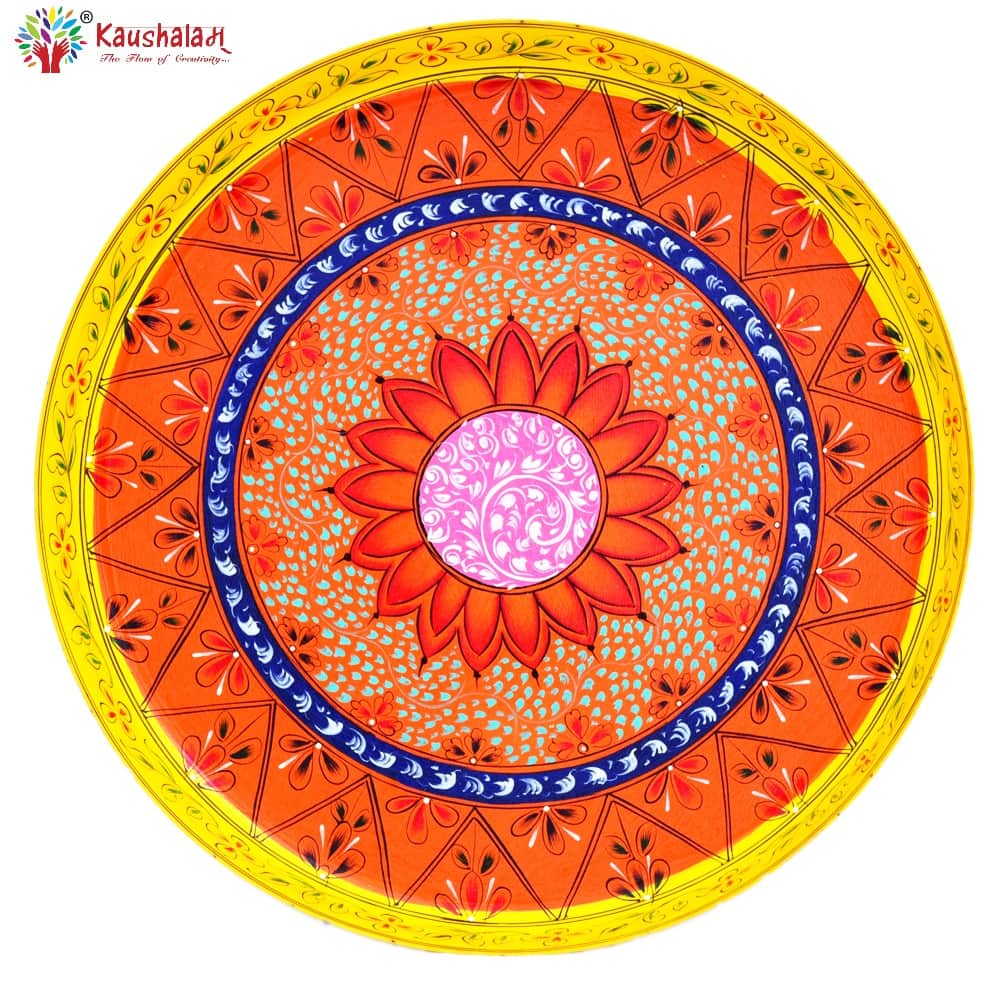 Round Tray plate- Puja Thali - left_view