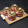 Metal Hammered Gifting Jar for Dry Fruits (set of 1) - front_view