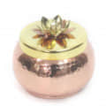 Metal Hammered Gifting Jar for Dry Fruits (set of 1) - top_view