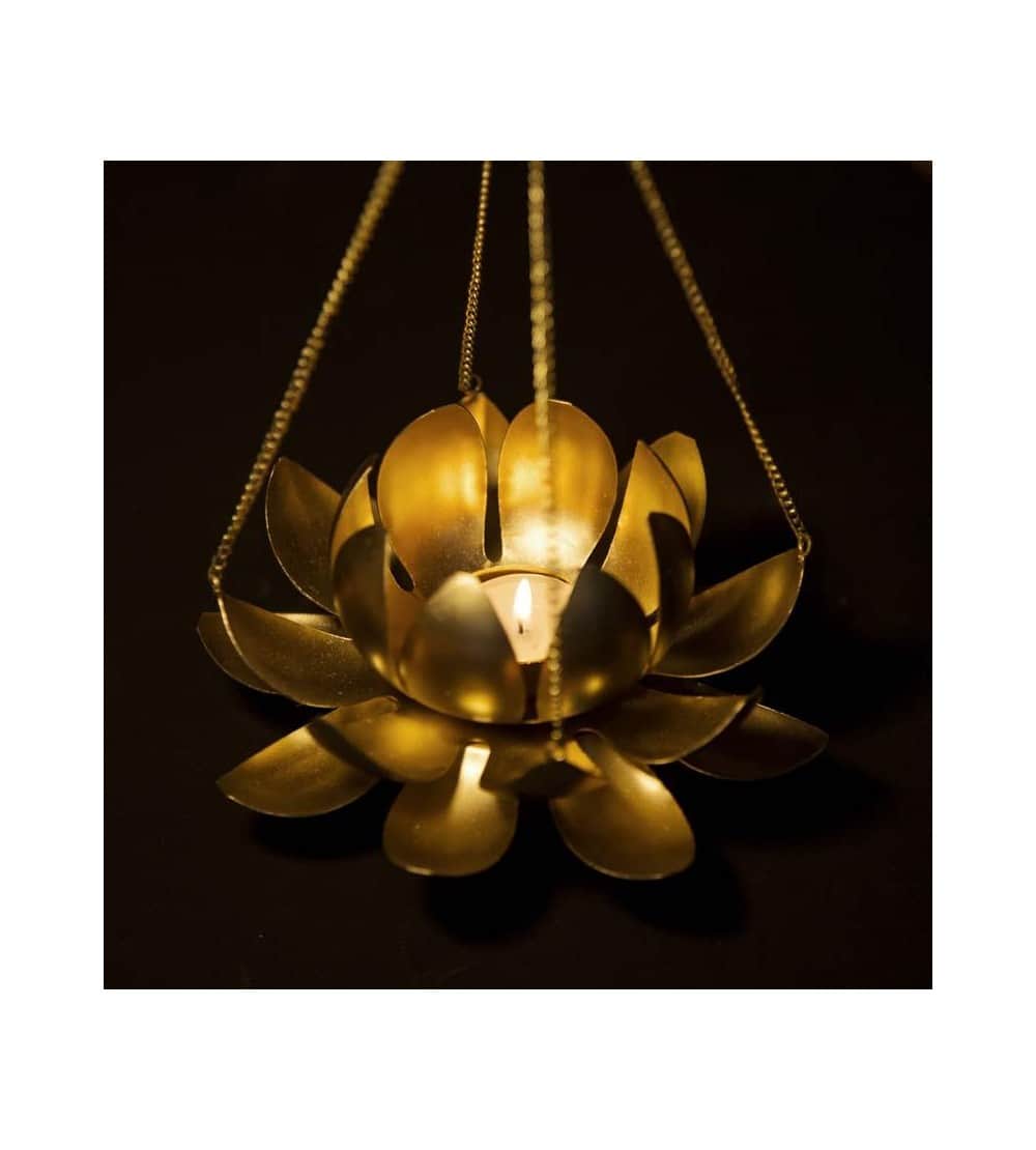 Hanging Lotus Candle Holder - rear_view