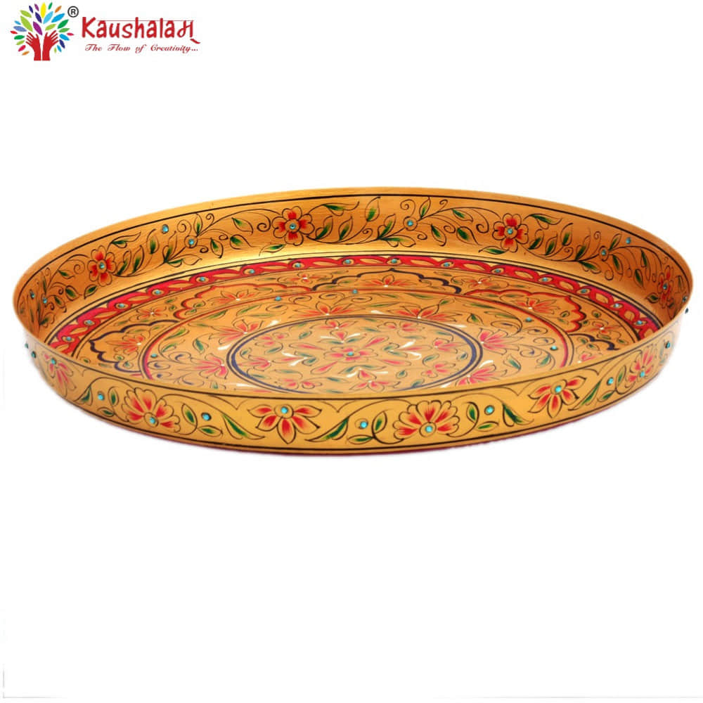 Round Tray plate- Puja Thali - photo