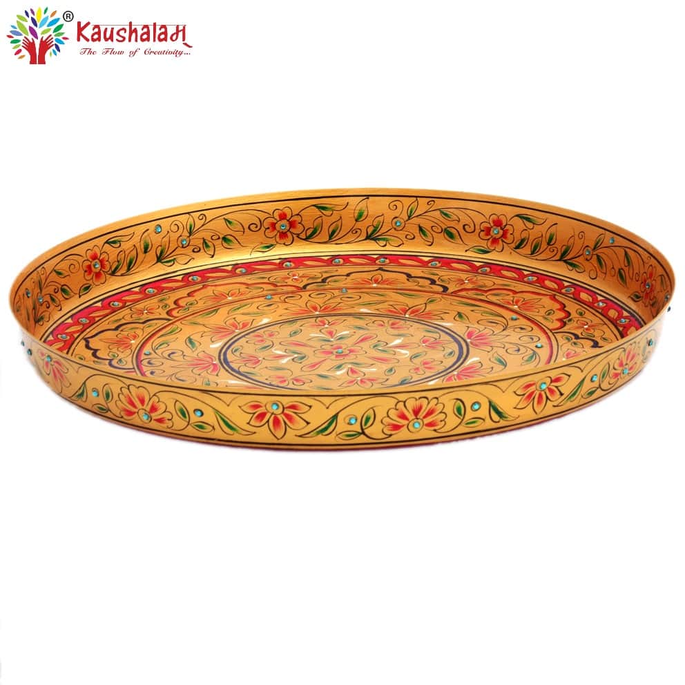 Round Tray plate- Puja Thali - top_view