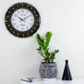 Victoria - Black Floral Hand Painted Wooden Wall Clock - right_view
