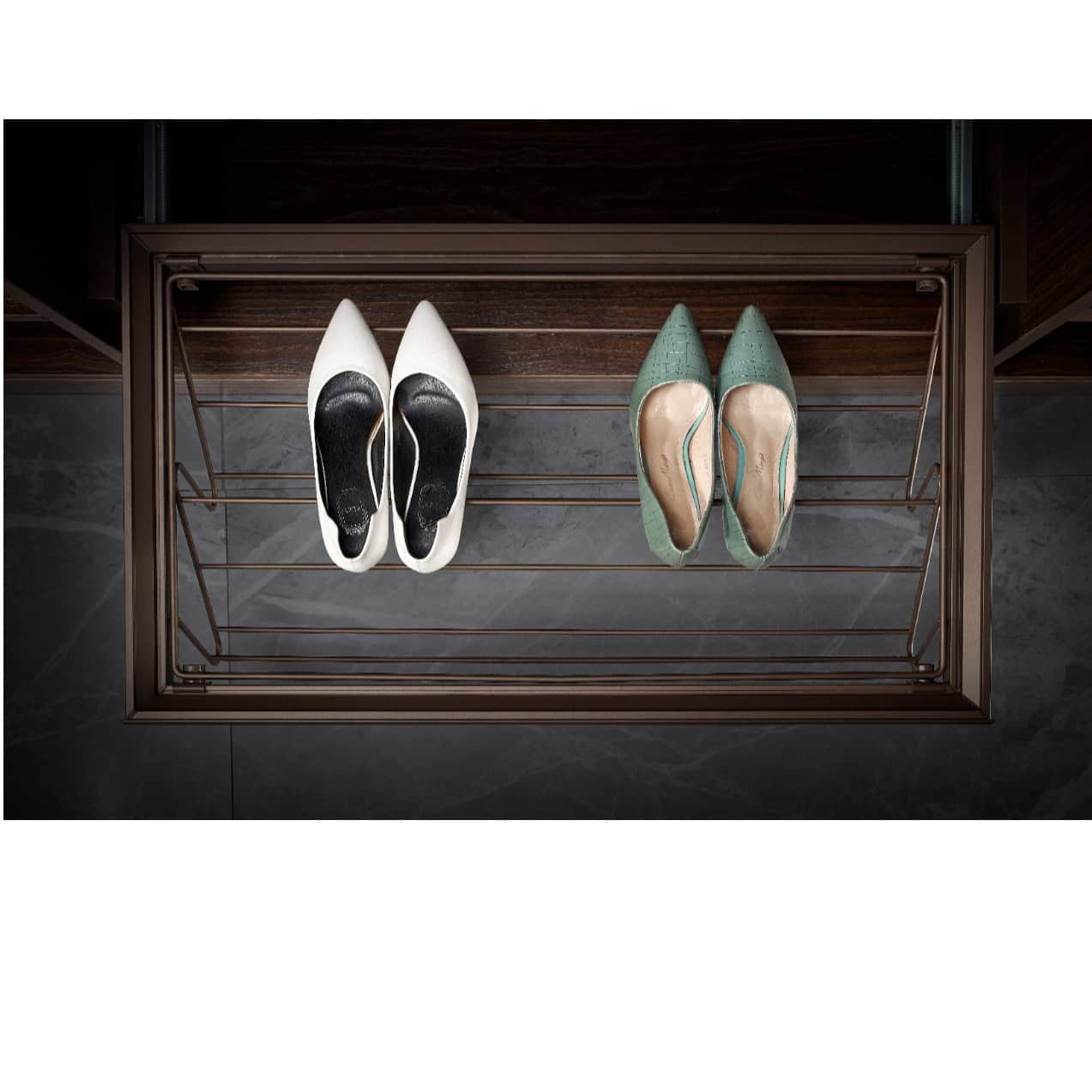 Sliding Wardrobe Shoe Rack-900MM - rear_view
