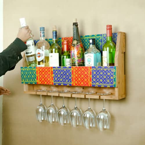 Handcrafted Mini Bar Shelf