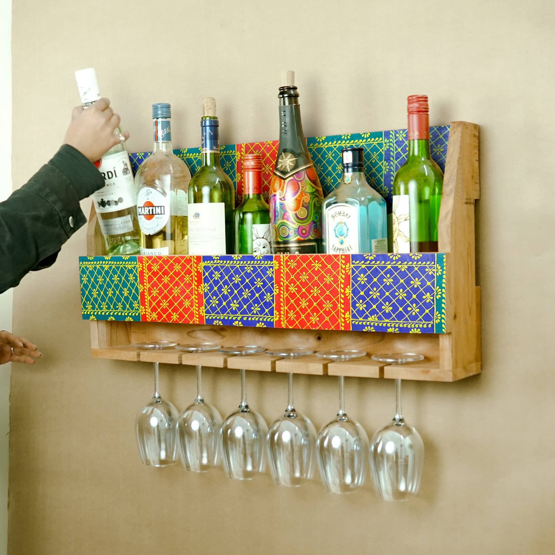 Handcrafted Mini Bar Shelf