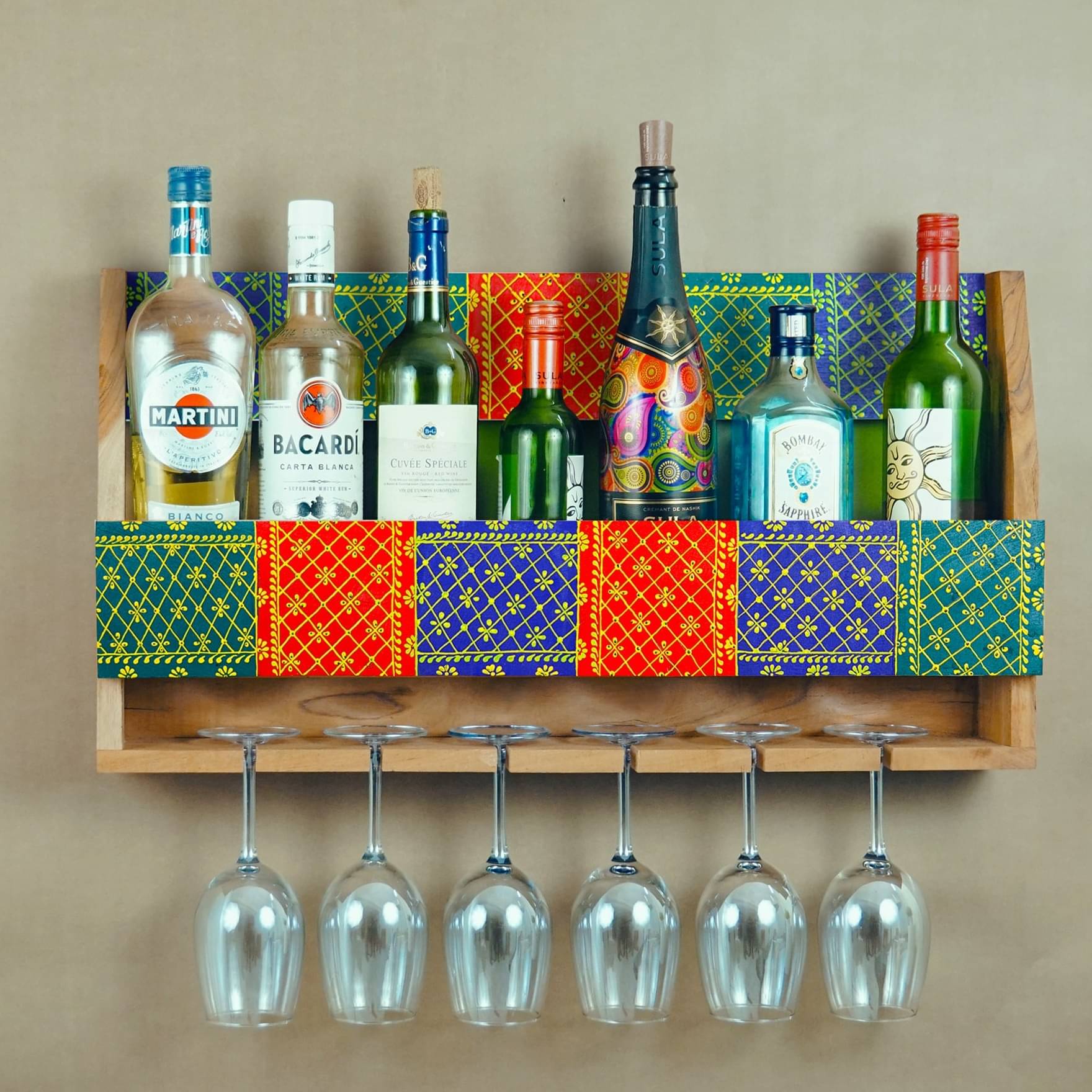 Handcrafted Mini Bar Shelf