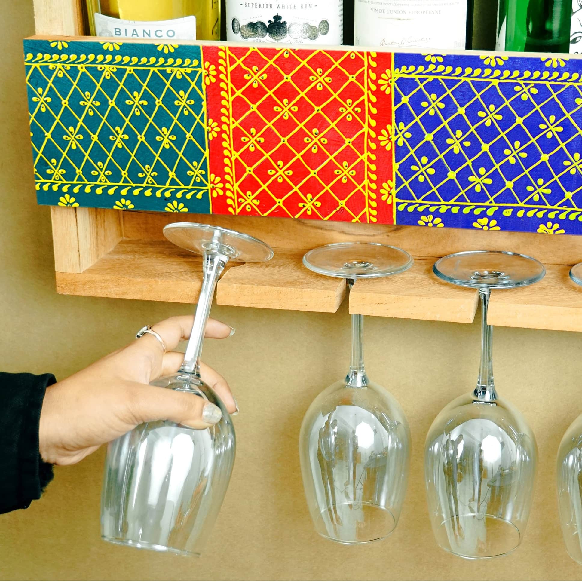 Handcrafted Mini Bar Shelf - top_view