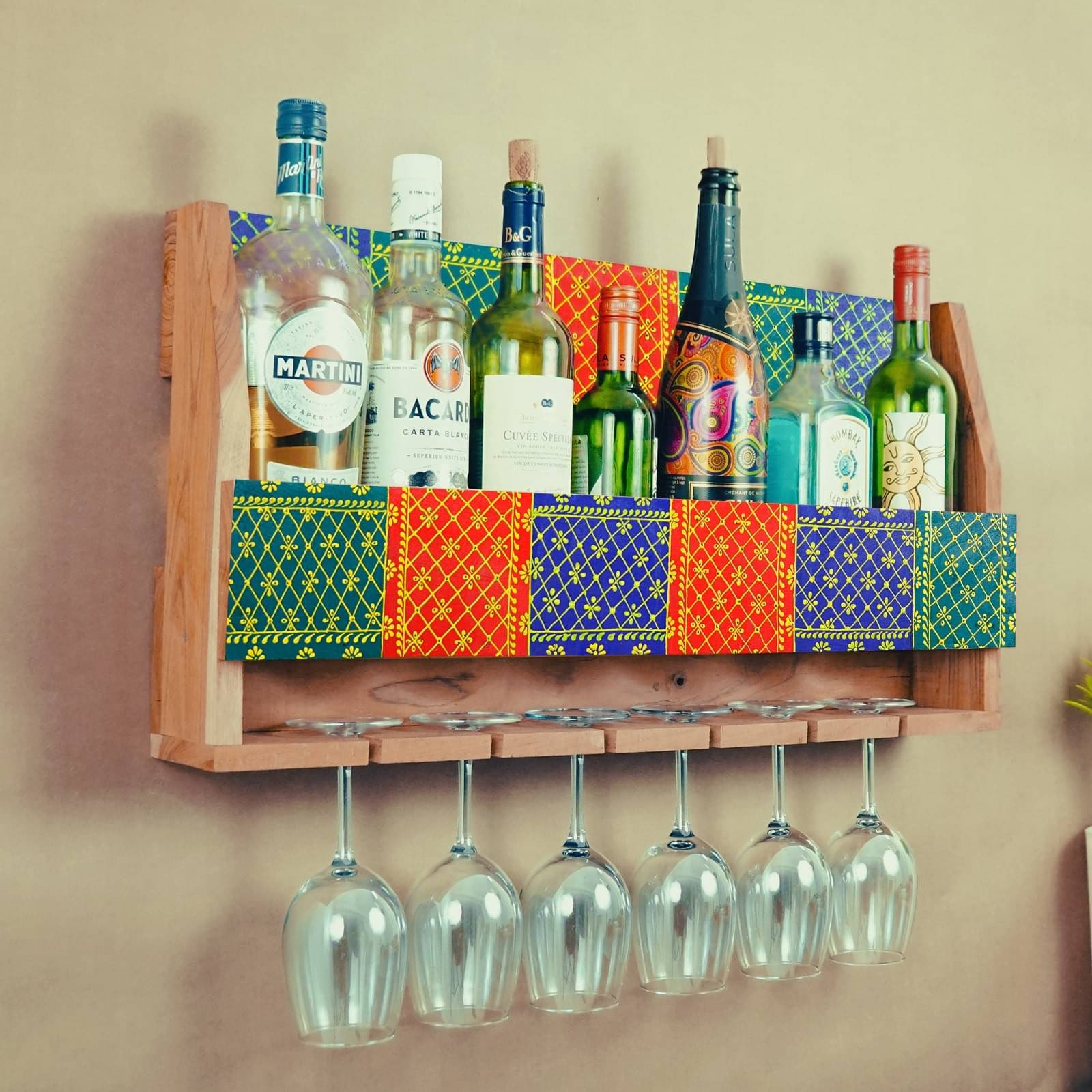 Handcrafted Mini Bar Shelf