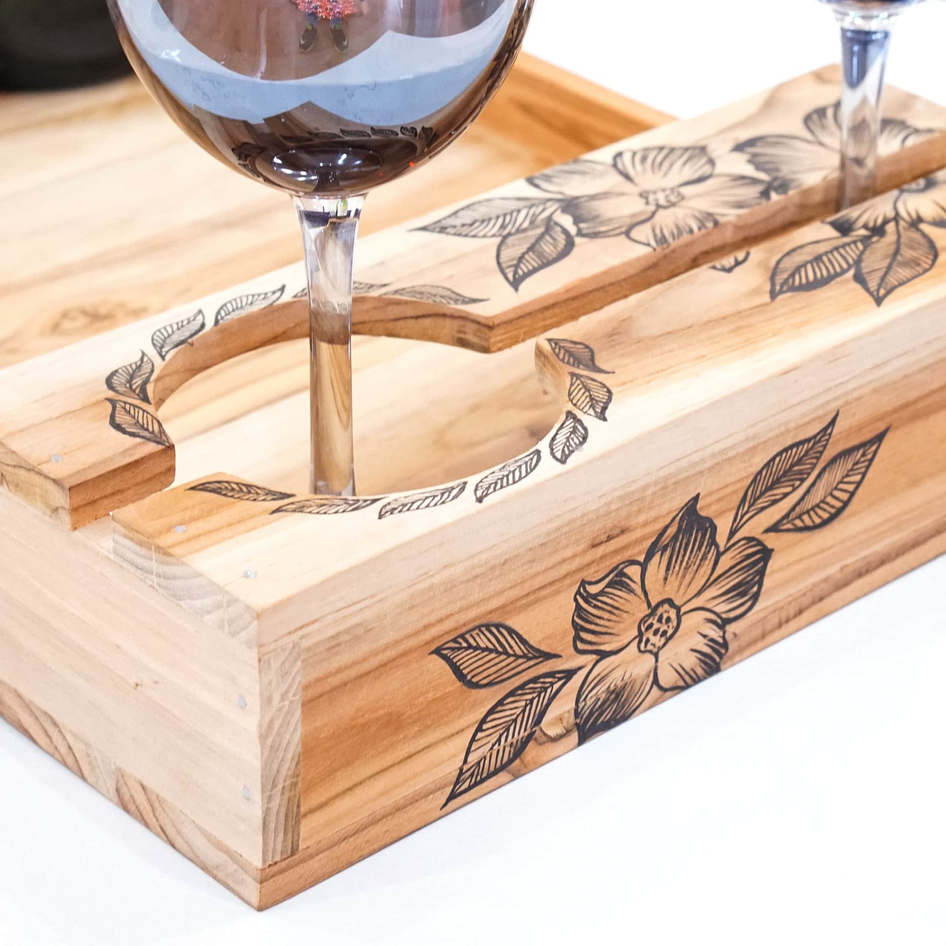Hand Crafted Wooden Tray - rear_view