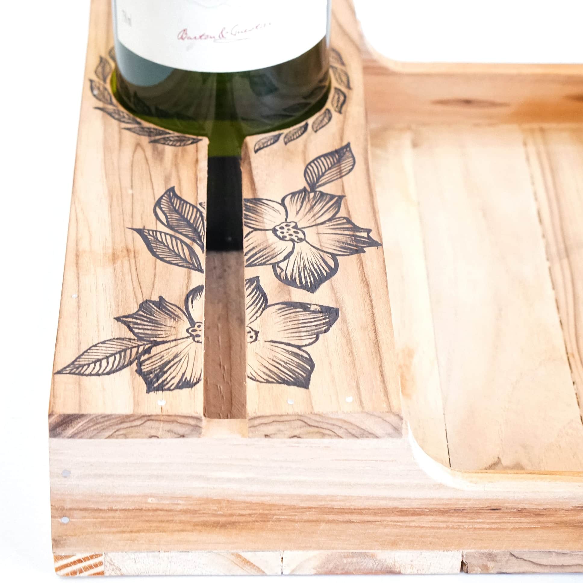 Hand Crafted Wooden Tray - bottom_view