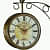 Metal Analog Vintage Double Sided Station Clock (Golden Flower Dail, 8 INCH) - photo