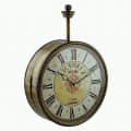 Metal Analog Vintage Double Sided Station Clock (Golden Flower Dail, 8 INCH) - front_view