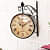 London Vintage Victoria Metal Double Sided Station Wall Clock with Dial (Brown dial, 8 inches) - photo