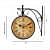 London Vintage Victoria Metal Double Sided Station Wall Clock with Dial (Brown dial, 8 inches) - top_view