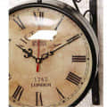 London Vintage Victoria Metal Double Sided Station Wall Clock with Dial (Brown dial, 8 inches) - rear_view