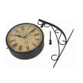 Victoria Iron Dia Retro Double Sided Station Railway Wall Clock (Black, 8 Inch) - rear_view