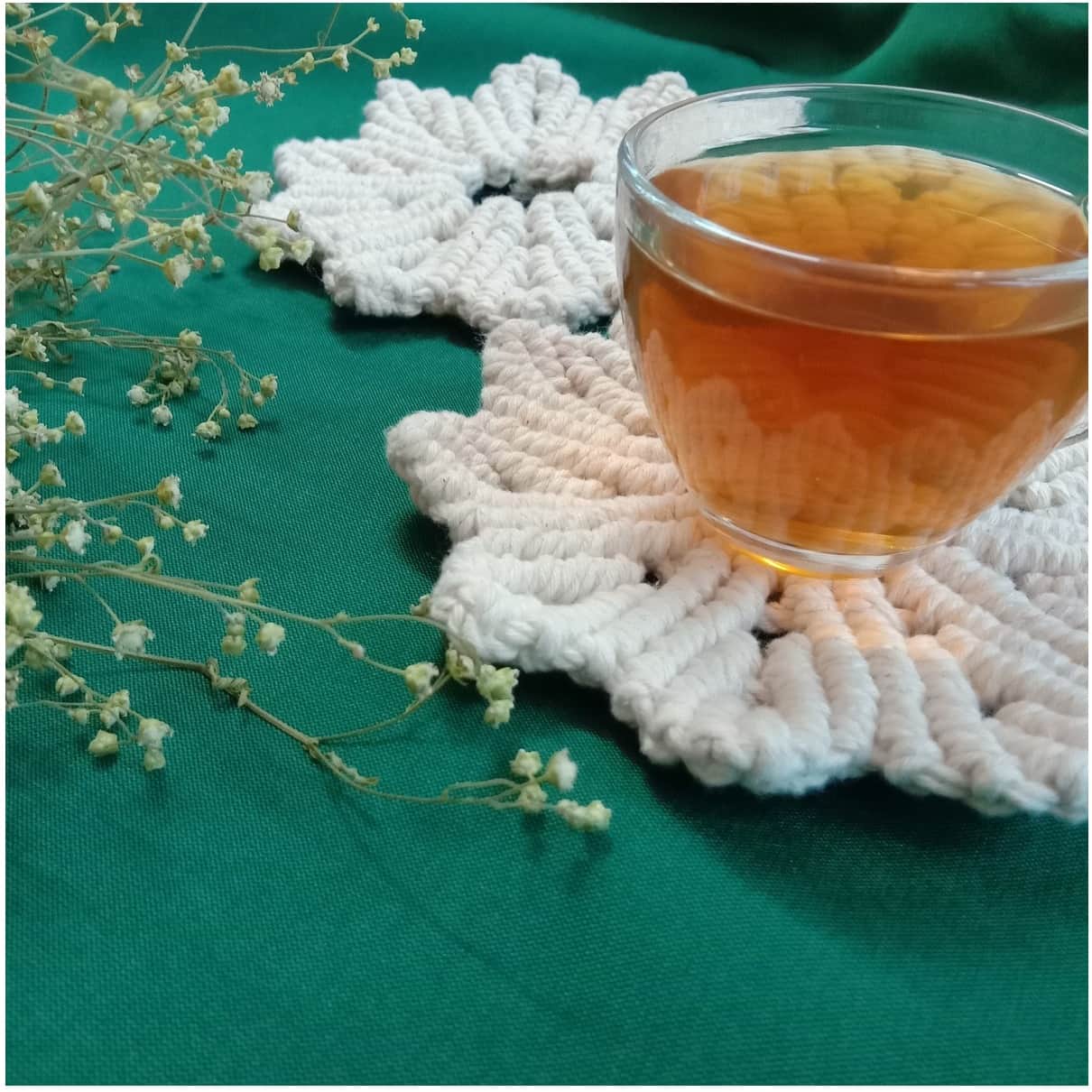 Mini Flower Tea  coaster set of 2 - bottom_view