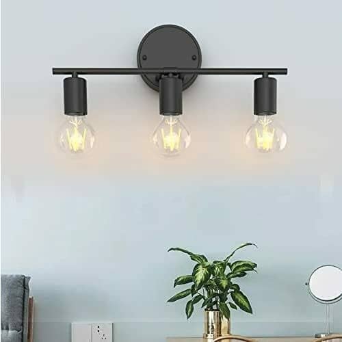 Wall Decor Bathroom Vanity Light Fixture Modern Matte Black 3-Light