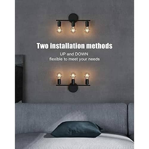 Wall Decor Bathroom Vanity Light Fixture Modern Matte Black 3-Light
