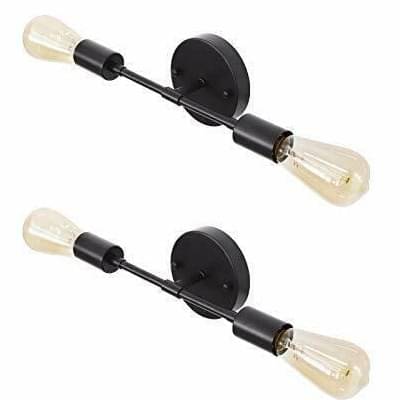 Wall Light Decorative Round Cage Pendant Hanging Light  (Black) - Pack of 2