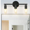 Beautiful Black Wall Lighting 3 Holder -Brass Black Wall Lamp Vanity Light Fixture, Black Wall Light Sconce , Bedroom Sconce Decorative - front_view