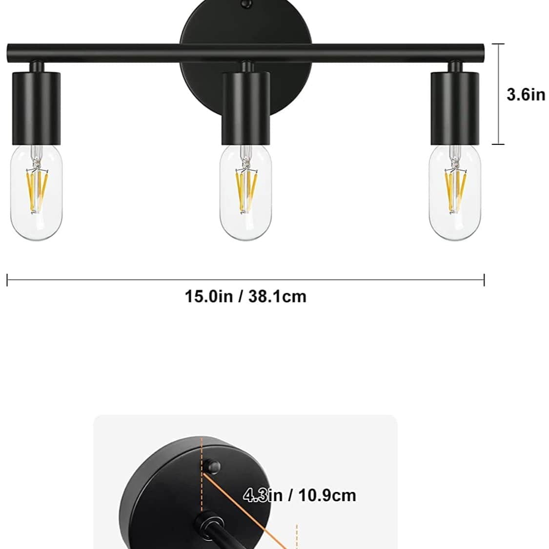 Beautiful Black Wall Lighting 3 Holder -Brass Black Wall Lamp Vanity Light Fixture, Black Wall Light Sconce , Bedroom Sconce Decorative - top_view