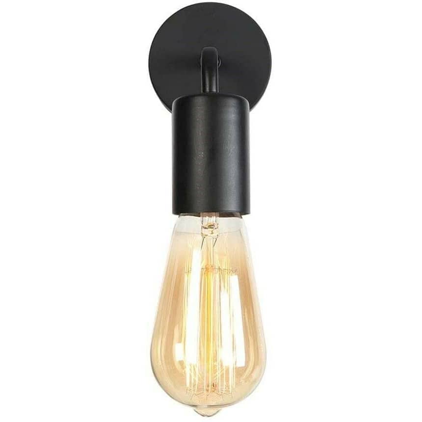 Beautiful Antique Glass Wall Light Black on Solid Metal Wall Decor Sconce (Pack of 2) Light