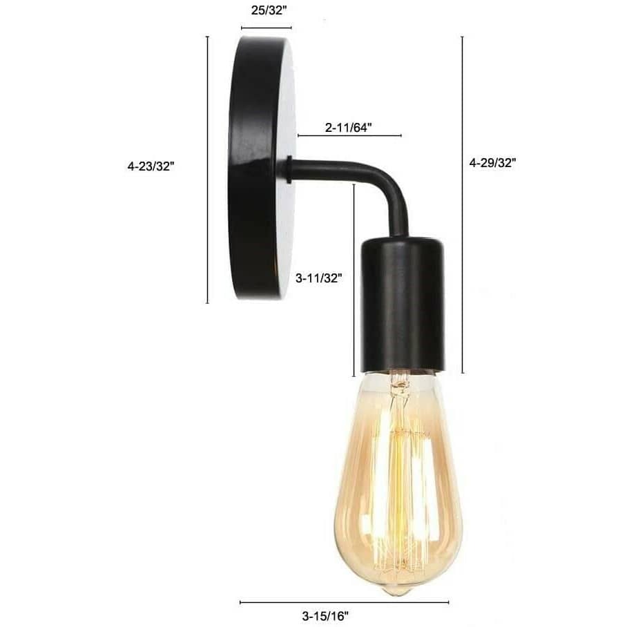 Beautiful Antique Glass Wall Light Black on Solid Metal Wall Decor Sconce (Pack of 2) Light