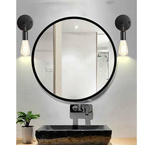 Beautiful Antique Glass Wall Light Black on Solid Metal Wall Decor Sconce (Pack of 2) Light