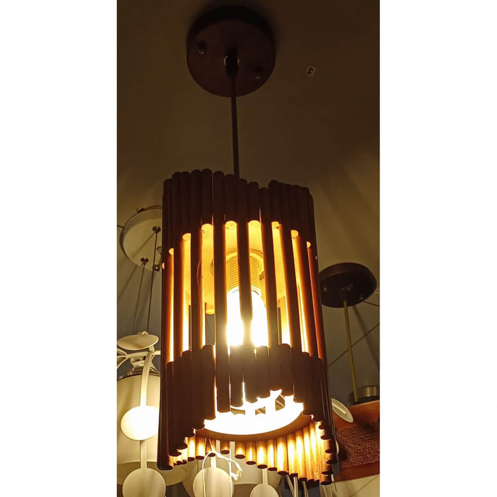 Wooden Hanging Pendant Ceiling Lamp - photo
