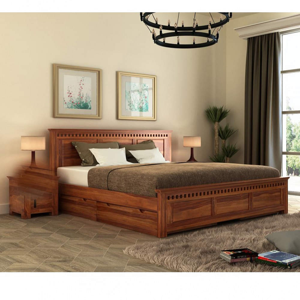 King Size Bed With Side Table - photo