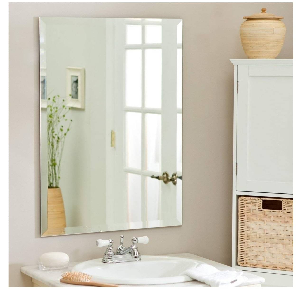 Modern Frameless Decorative Square Mirror 18 x 24"