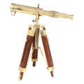 Fukuoka Brass Telescope With Wooden Tripod Stand - photo