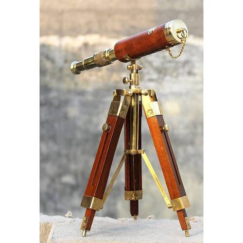 Finish Brass Telescope with Tripod Stand Collectible for Home Decor