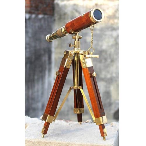 Finish Brass Telescope with Tripod Stand Collectible for Home Decor