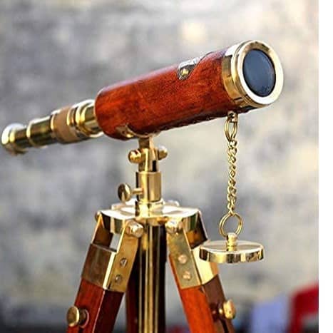 Finish Brass Telescope with Tripod Stand Collectible for Home Decor