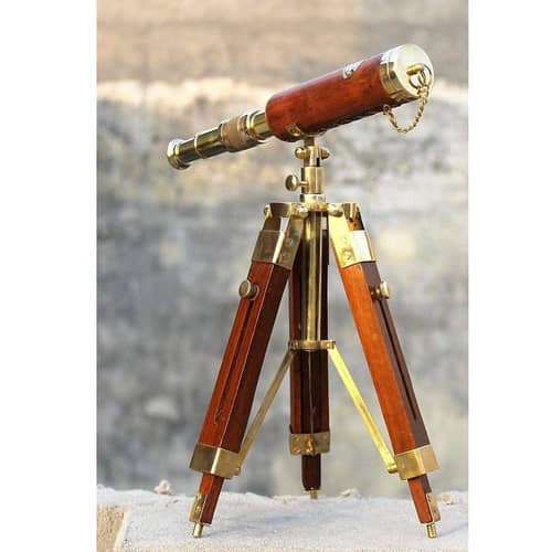 Finish Brass Telescope with Tripod Stand Collectible for Home Decor