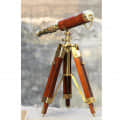 Finish Brass Telescope with Tripod Stand Collectible for Home Decor - rear_view