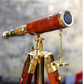 Finish Brass Telescope with Tripod Stand Collectible for Home Decor - left_view