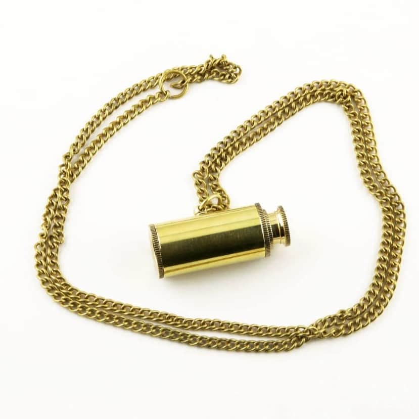 Brass Telescope Necklaces for Birthday, Wedding, Best Man, Home Decor Gift - top_view
