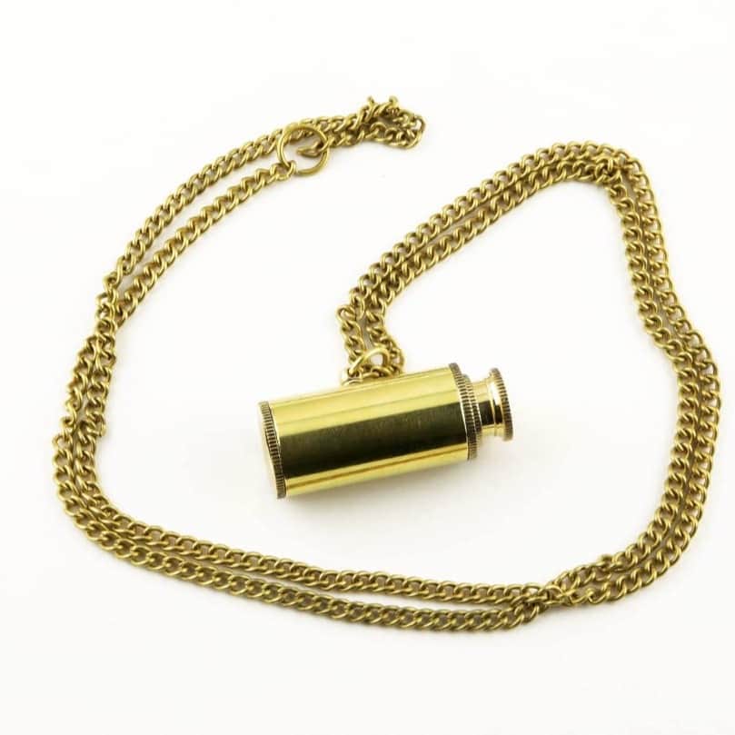 Brass Telescope Necklaces for Birthday, Wedding, Best Man, Home Decor Gift - left_view
