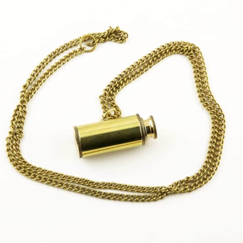 Brass Telescope Necklaces for Birthday, Wedding, Best Man, Home Decor Gift - right_view