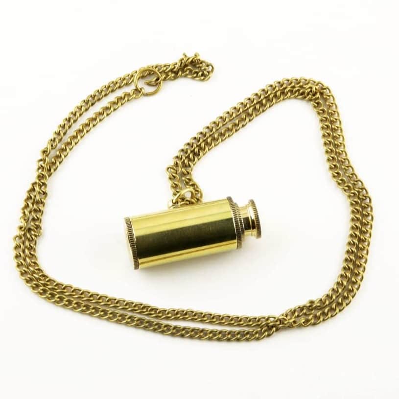 Brass Telescope Necklaces for Birthday, Wedding, Best Man, Home Decor Gift - bottom_view